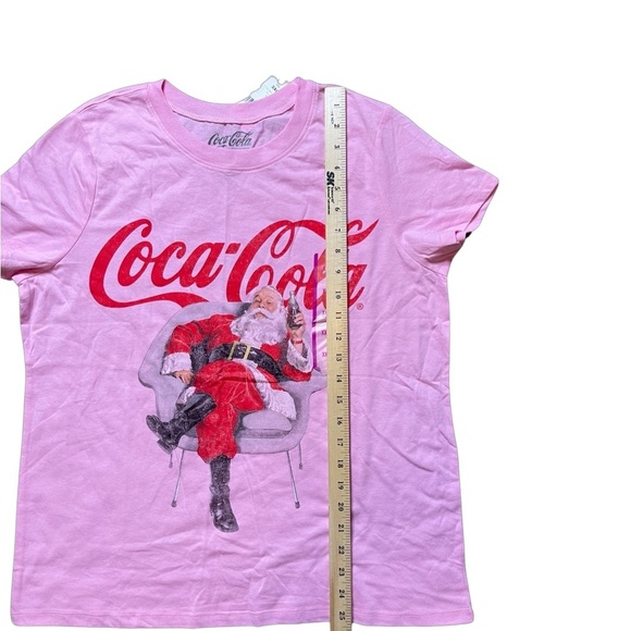 Coca Cola Santa  chilling in a chair and drinking a coke pink t-shirt women XXL - Picture 3 of 6